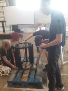Ambergate Pupils STEM Challenge pupils building their windmill