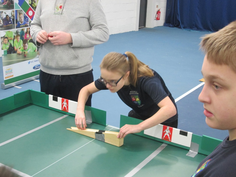 Children playing tabletop cricket