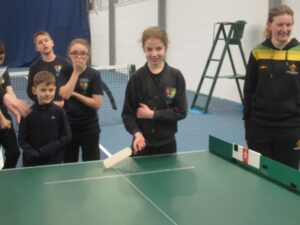 Children playing tabletop cricket