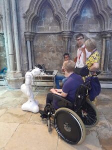 Ambergate Pupils got a demonstration of a robot being taught to read.