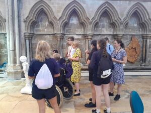 Ambergate Pupils got a demonstration of a robot being taught to read.