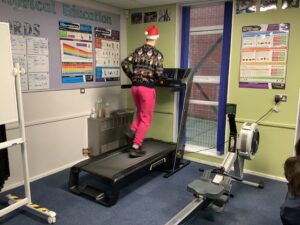 Ambergate pupil on a treadmill